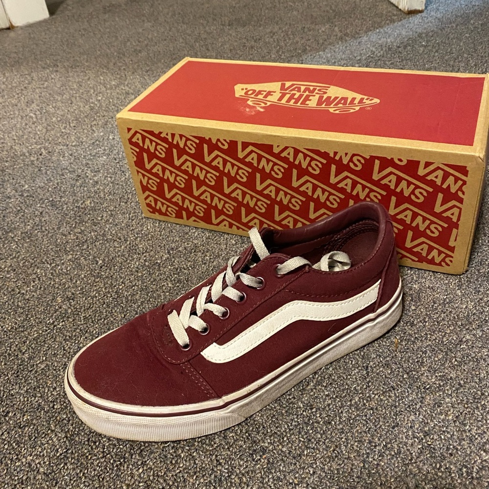 Burgundy Vans Sneakers